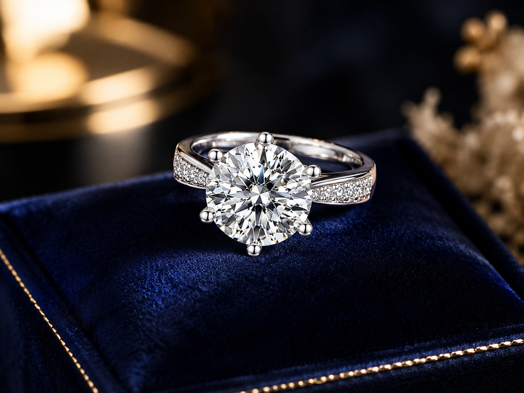 Moissanite Corona 5 Carat Silver Ring — Lumina