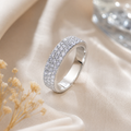 Moissanite Ellipse Silver Ring — Lumina