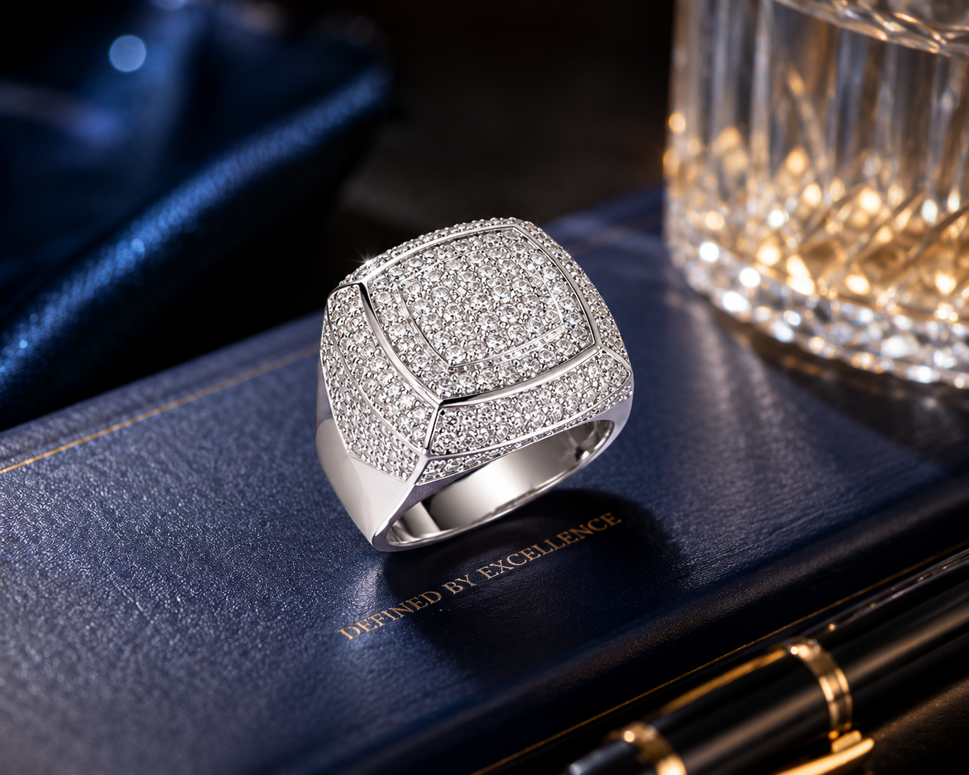 Moissanite Forza Silver Men's Ring — Kova