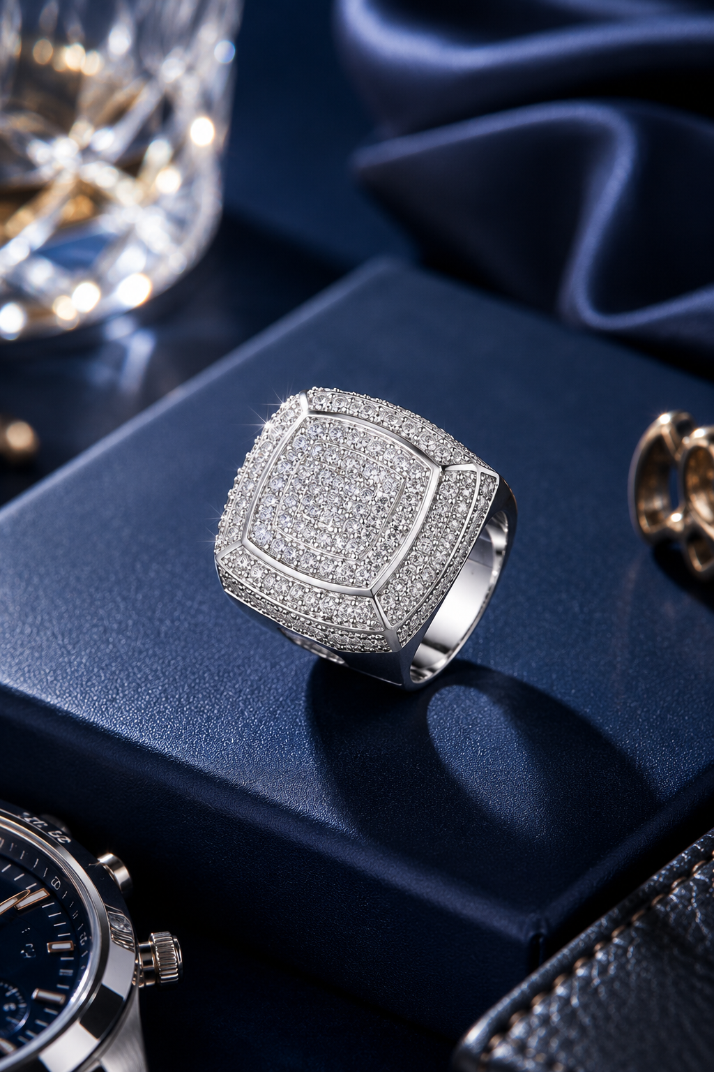 Moissanite Forza Silver Men's Ring — Kova