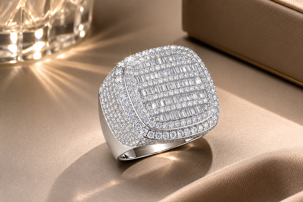 Moissanite Valore Silver Men's Ring — Kova