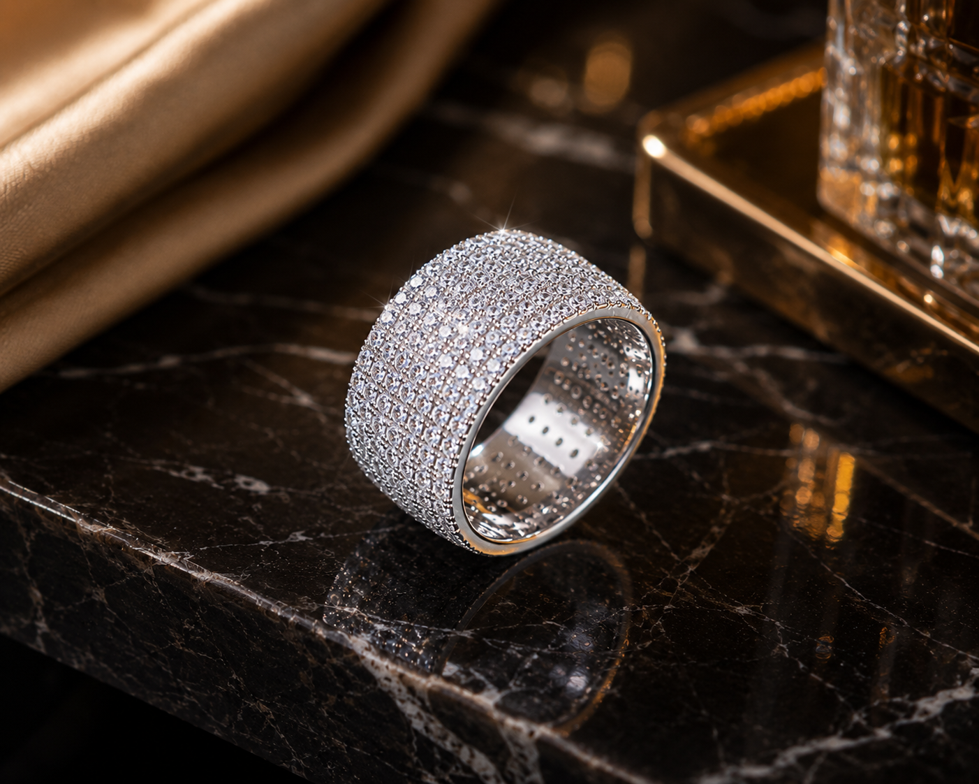 Moissanite Galaxie Silver Cocktail Ring — Veyra