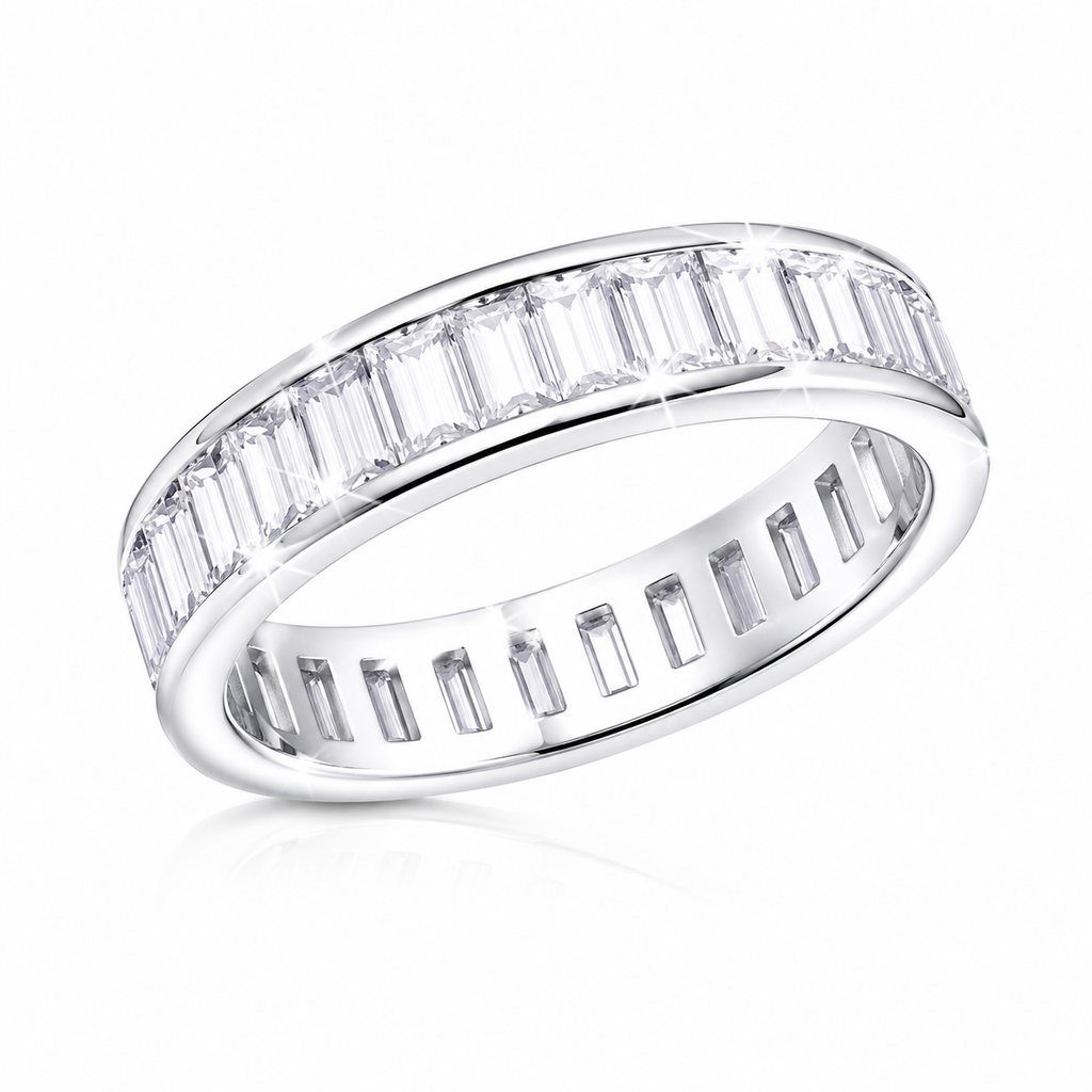 Moissanite Carré Princess Silver Ring — Lumina
