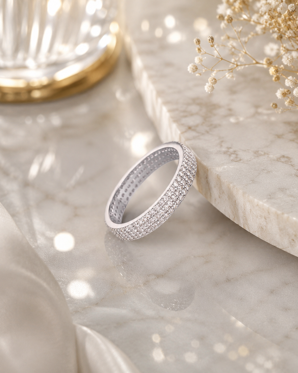 Moissanite Trinité Silver Ring — Veyra