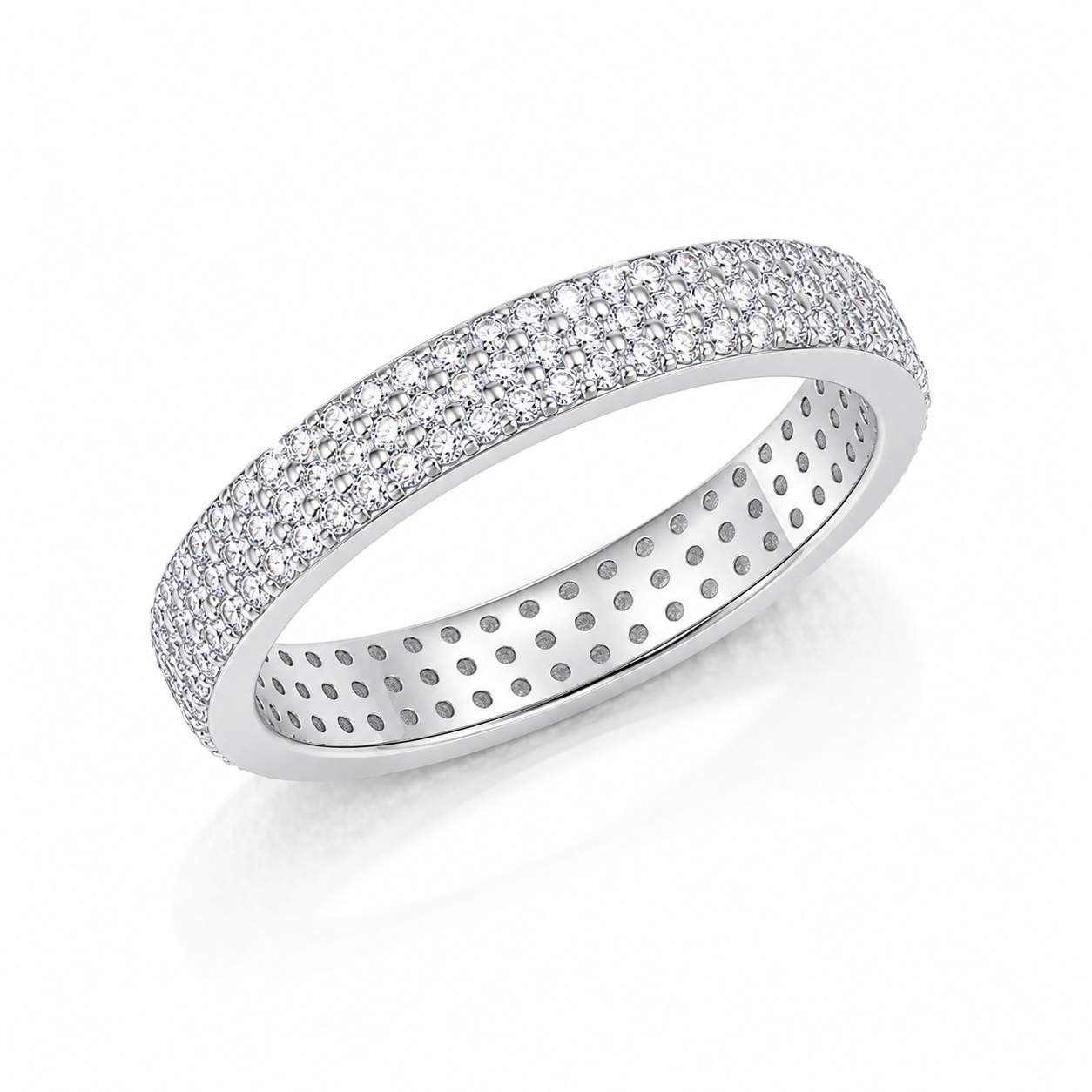 Moissanite Trinité Silver Ring — Veyra