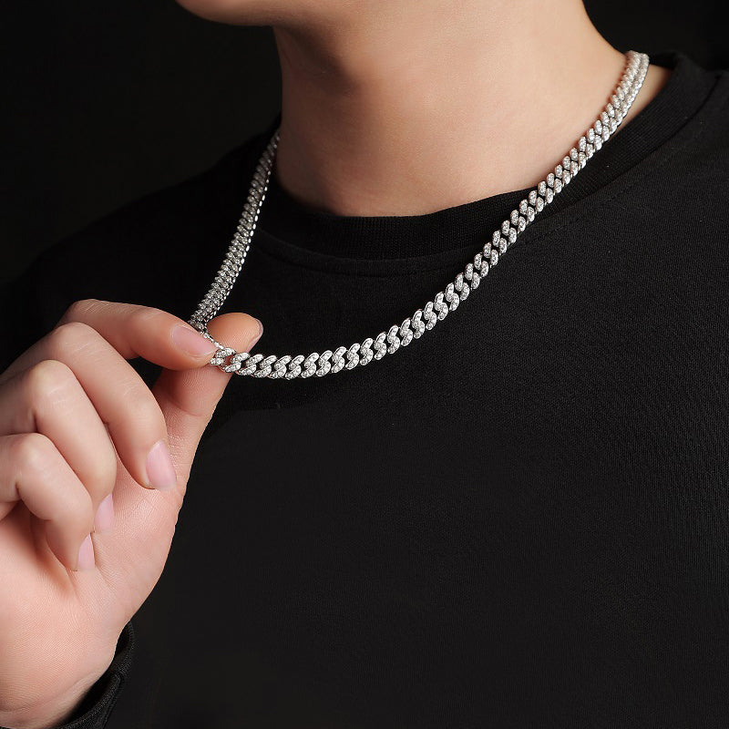 Moissanite Pendant Necklace 925 Sterling Silver Platinum Plated Luxury Statement Necklace for Women GRA Certified