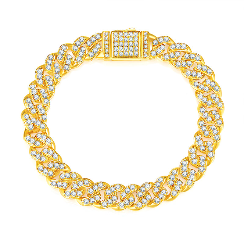 Light Of Faith - A Fashionable And Light Luxury Jewelry Silver Bracelet And Bracelet Set With Top-quality Moissanite, S925 Silver Plated Platinum