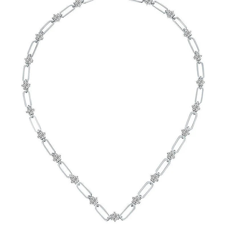 CZ Alterné Silver Necklace — Veyra