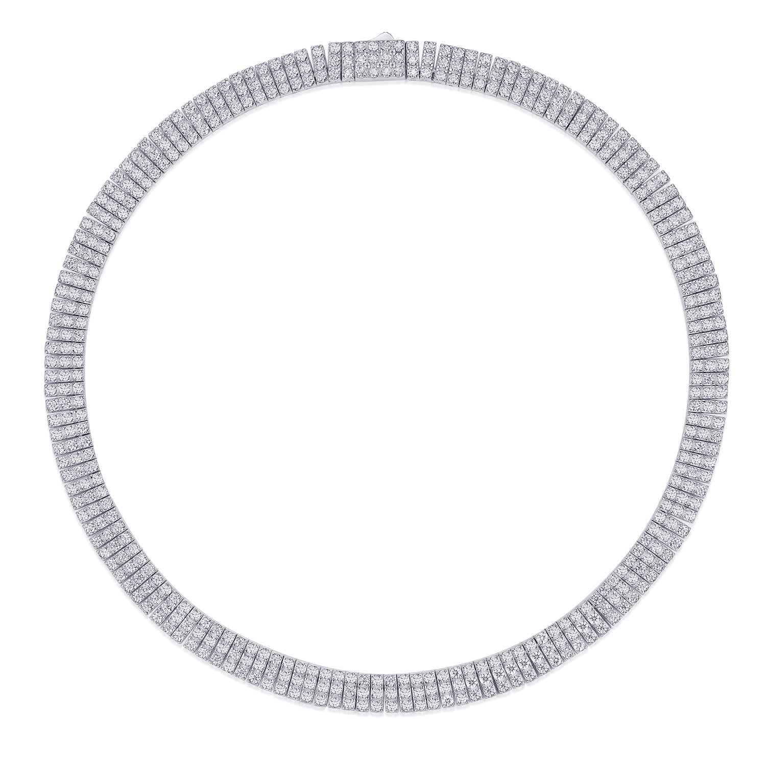 Elegant Minimalist Jewelry Round Double Ring Pendant Necklace in 925 Sterling Silver