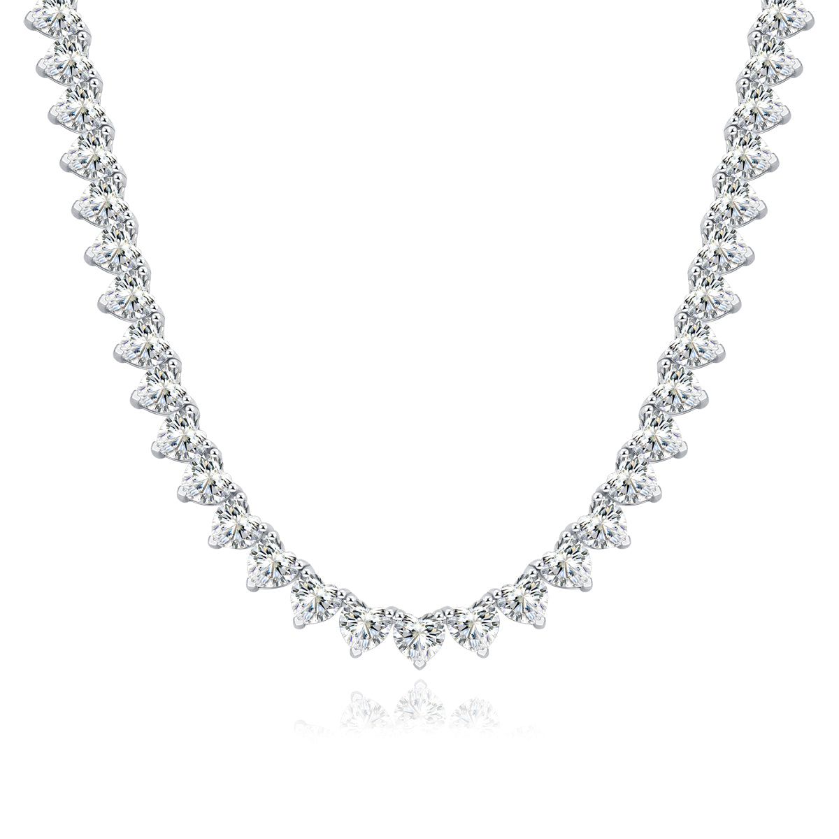 Romantic Gravity Moissanite Necklace Pendant Set 1 Carat Platinum Plated 925 Sterling Silver Luxury GRA Certified Jewelry