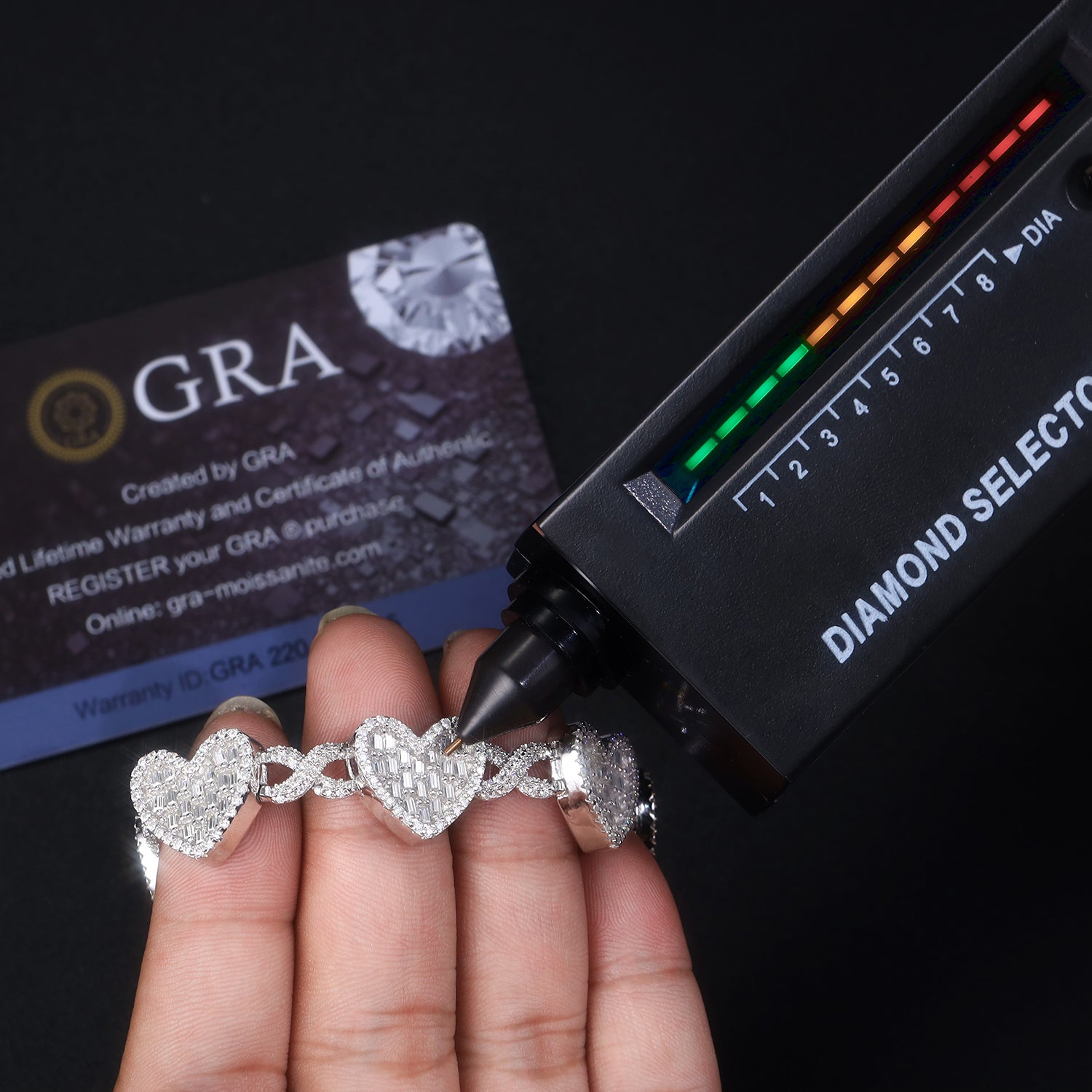 Minimalist Moissanite Bracelet 925 Sterling Silver Platinum Plated Luxury Elegant Bracelet with GRA Certificate