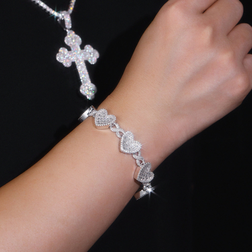 Minimalist Moissanite Bracelet 925 Sterling Silver Platinum Plated Luxury Elegant Bracelet with GRA Certificate