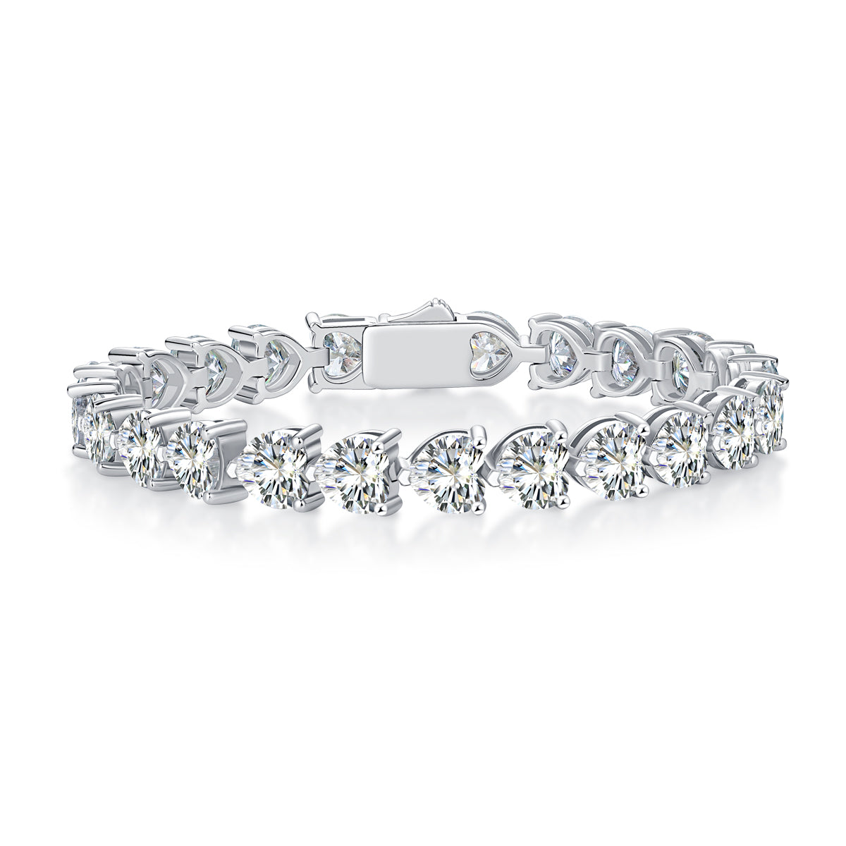 Love Daily - Luxurious And Fashionable Light Luxury Jewelry Silver Bracelet And Bracelet Set With Top-quality Moissanite, S925 Silver-plated Platinum