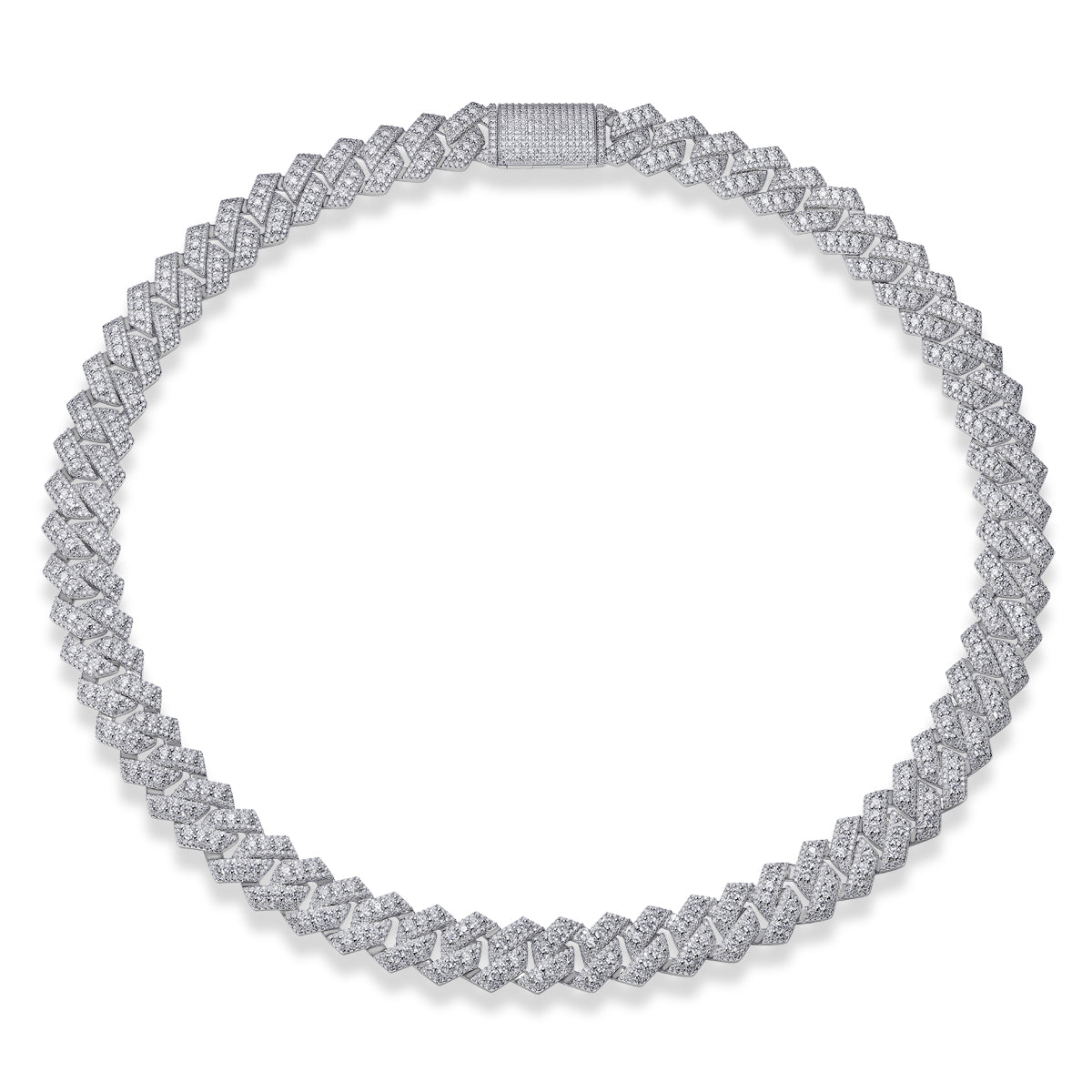 Romantic Gravity Moissanite Pendant Necklace in Platinum Plated 925 Sterling Silver