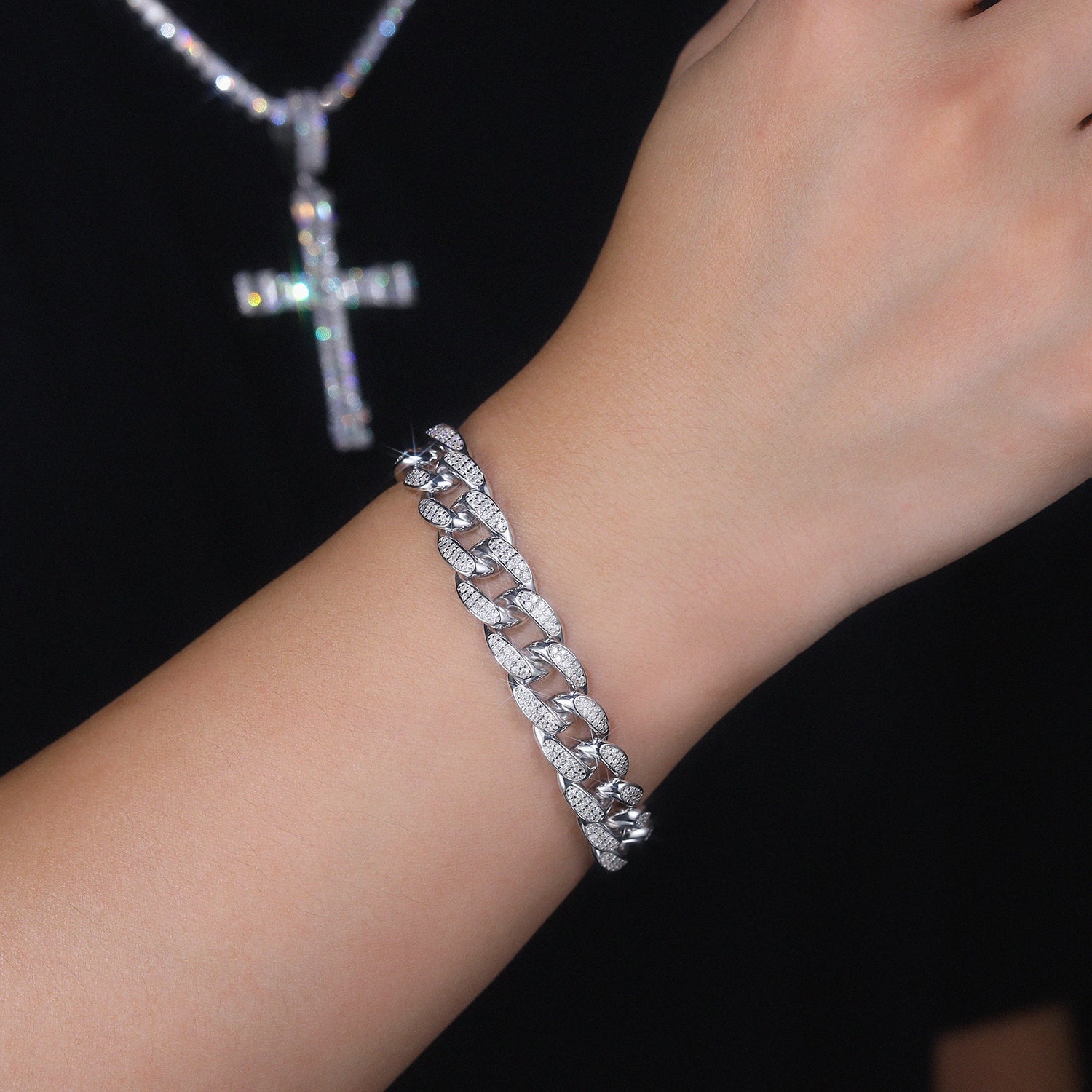 Moissanite Silver Bracelet 925 Sterling Silver Platinum Plated Minimalist Luxury Bracelet with GRA Certificate