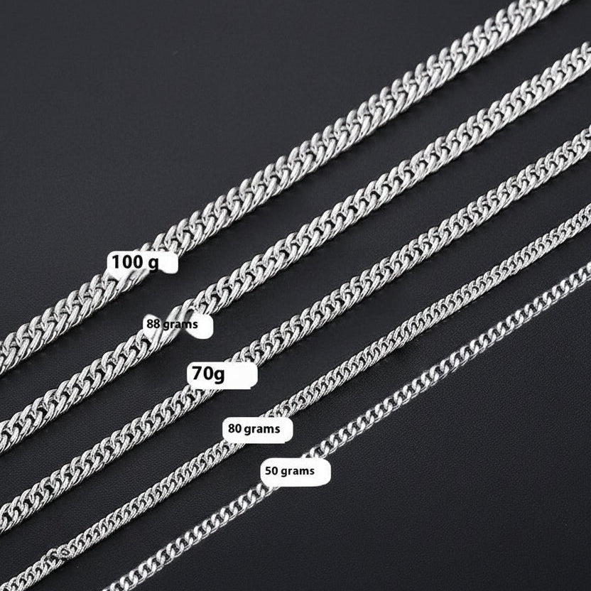 Silver Ferro Curb Chain Necklace — Fila