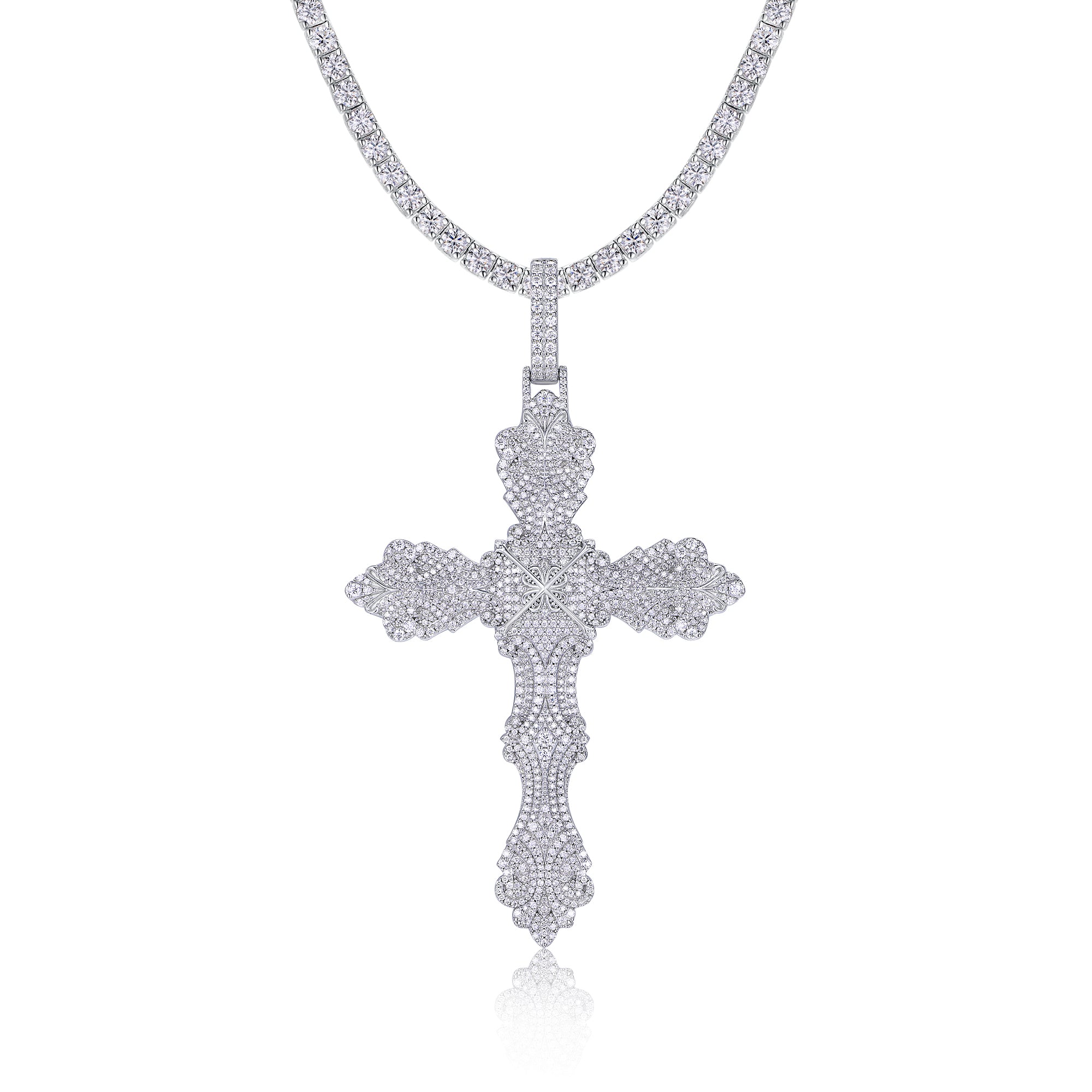 A Luxurious And Fashionable Minimalist Jewelry Pendant Necklace Featuring Top-quality Moissanite, Made Of S925 Silver Electroplated With Platinum.