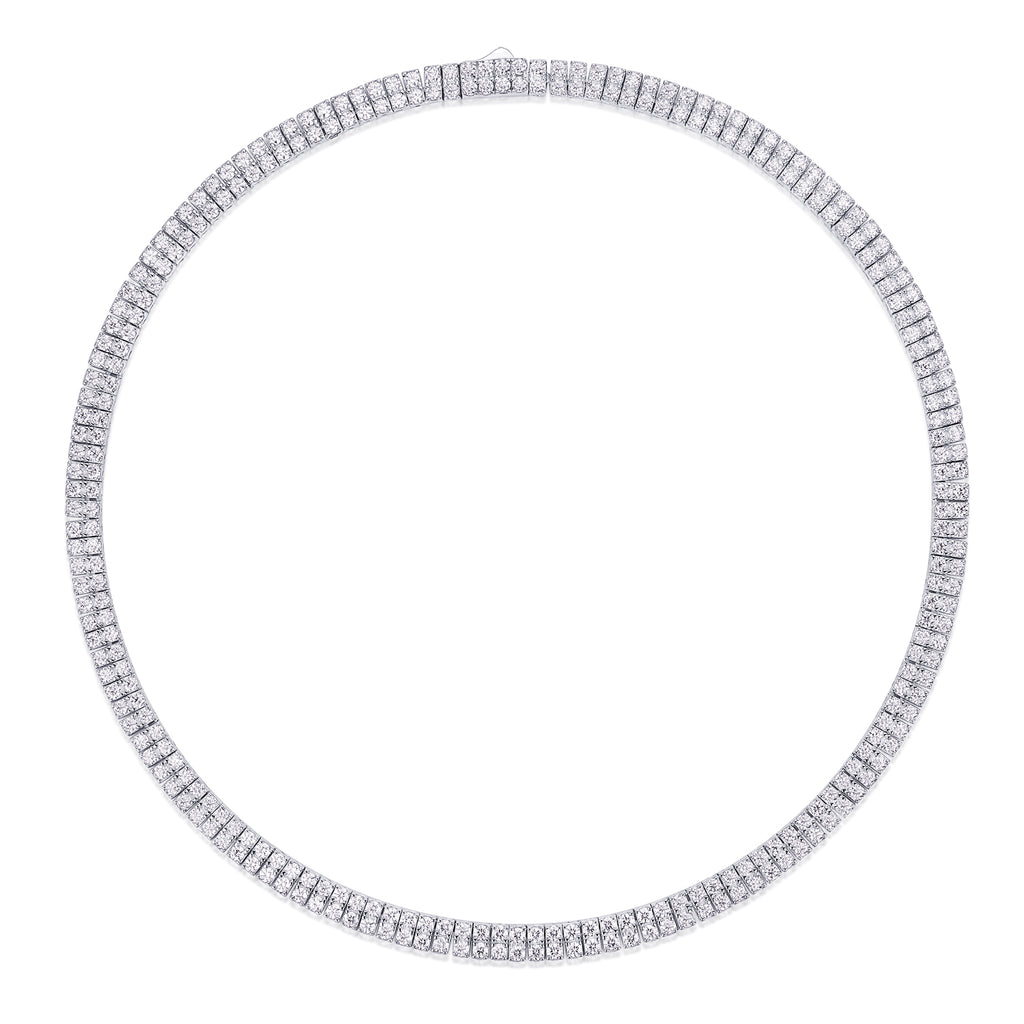 Double Layer Moissanite Necklace Set Platinum Plated 925 Sterling Silver Round Pendant Luxury GRA Certified Jewelry