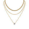 3 Carat Moissanite Pendant Necklace in Gold-Plated 925 Silver
