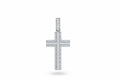 moissanite cross pendant on a white background