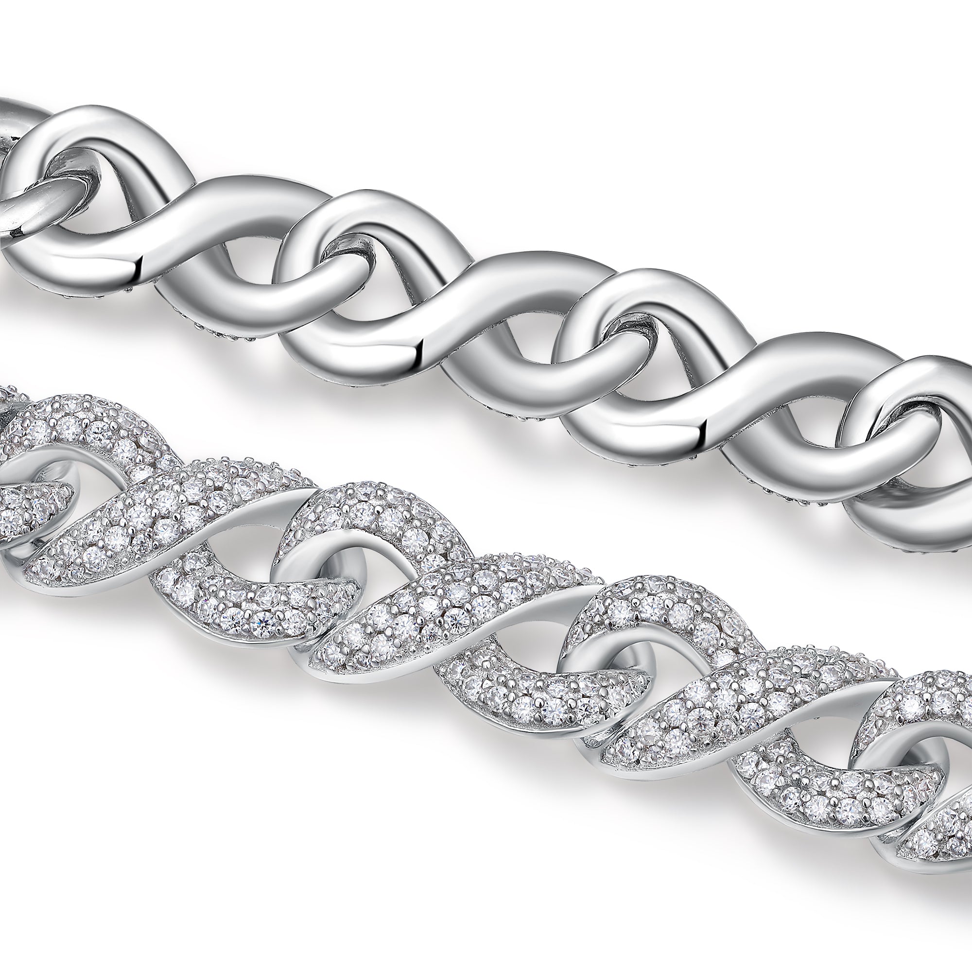Platinum Plated 925 Sterling Silver Moissanite Bracelet GRA certificate