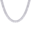 Moissanite Fuseau Silver Necklace — Veyra